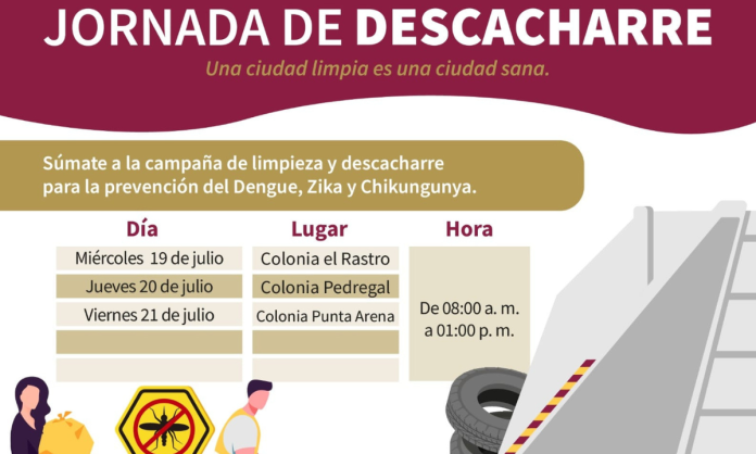 Jornada de Descacharre en Guaymas: Previniendo Dengue, Zika y Chikungunya